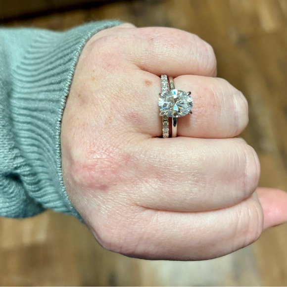 SOLD $210 3 Carat Oval Simulated Diamond .925 Sterling Silver with Hidden Halo - Picture 9 of 12